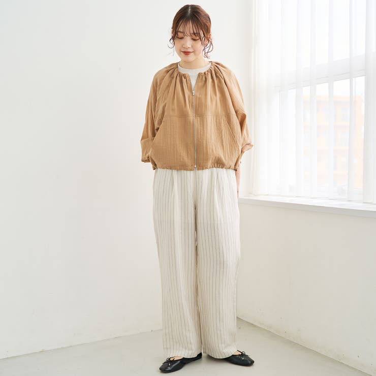 シアーギャザージップブルゾン | coen【women】 | 詳細画像8 