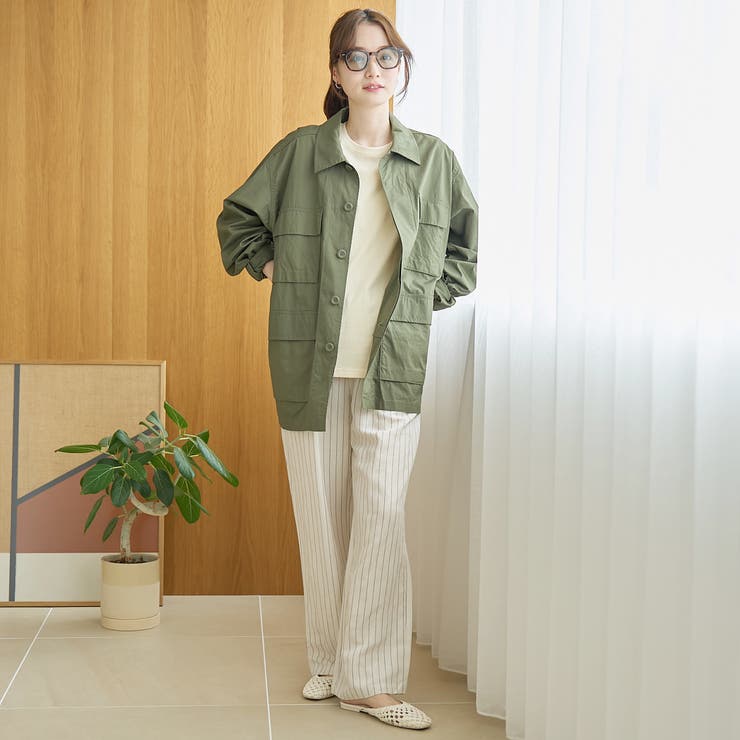 コットンリップストップ サファリジャケット | coen【women】 | 詳細画像14 