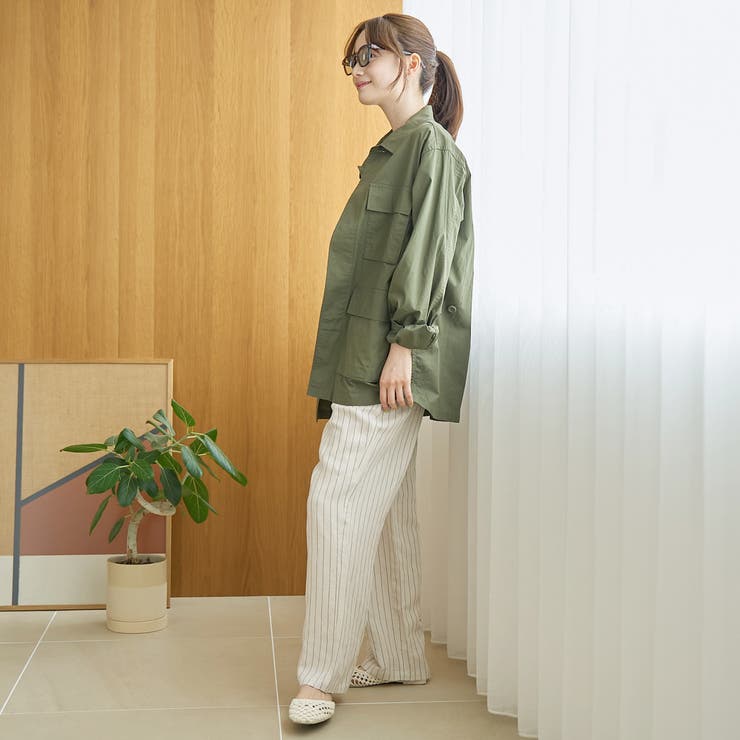 コットンリップストップ サファリジャケット | coen【women】 | 詳細画像15 