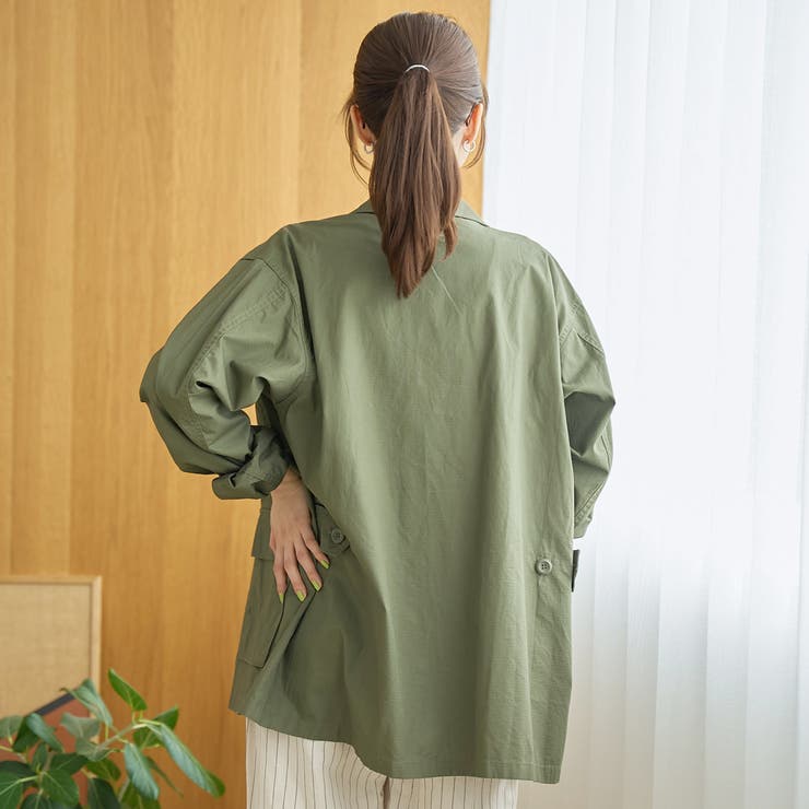 コットンリップストップ サファリジャケット | coen【women】 | 詳細画像18 