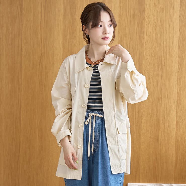 コットンリップストップ サファリジャケット | coen【women】 | 詳細画像5 