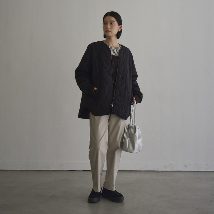 【定番】ノーカラー撥水キルティングブルゾン（WEB限定カラーあり インフルエンサ… | coen【women】 | 詳細画像10 