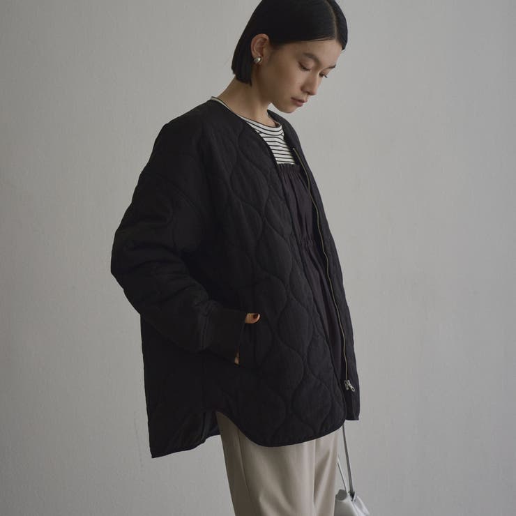 【定番】ノーカラー撥水キルティングブルゾン（WEB限定カラーあり インフルエンサ… | coen【women】 | 詳細画像15 