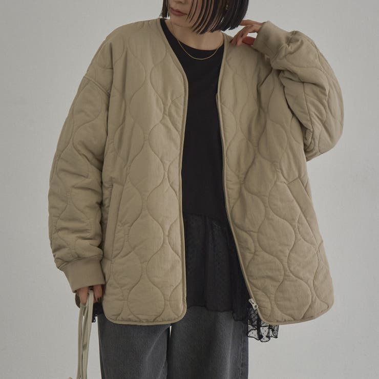 【定番】ノーカラー撥水キルティングブルゾン（WEB限定カラーあり インフルエンサ… | coen【women】 | 詳細画像23 