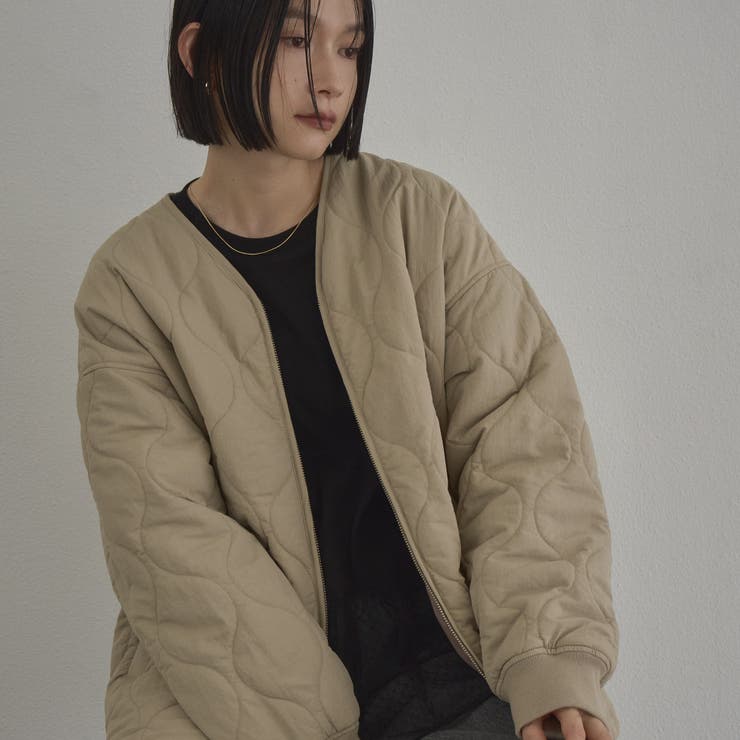 【定番】ノーカラー撥水キルティングブルゾン（WEB限定カラーあり インフルエンサ… | coen【women】 | 詳細画像24 
