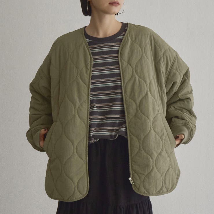 【定番】ノーカラー撥水キルティングブルゾン（WEB限定カラーあり インフルエンサ… | coen【women】 | 詳細画像36 