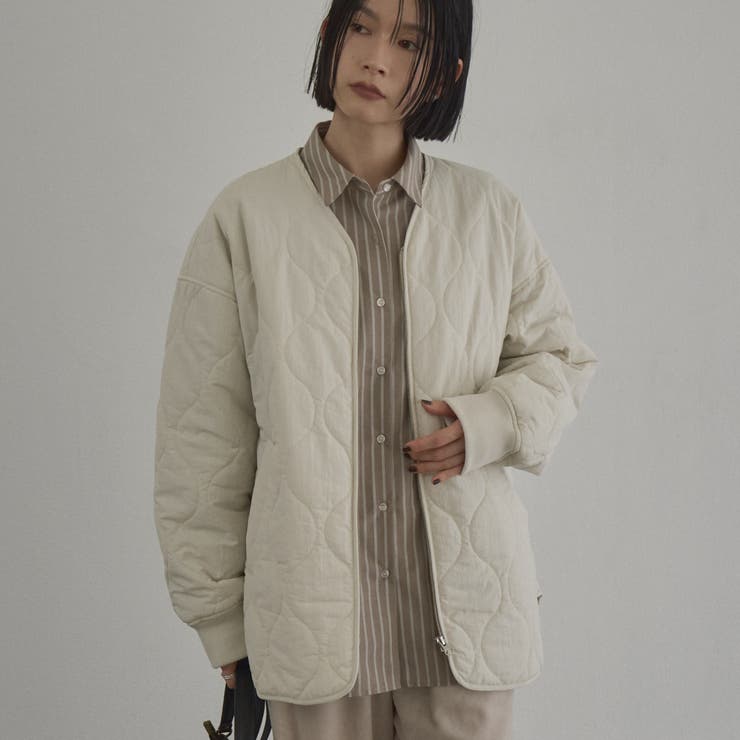 【定番】ノーカラー撥水キルティングブルゾン（WEB限定カラーあり インフルエンサ… | coen【women】 | 詳細画像5 