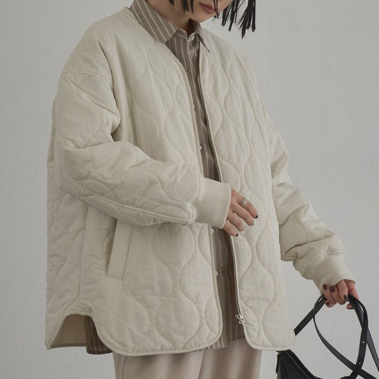 【定番】ノーカラー撥水キルティングブルゾン（WEB限定カラーあり インフルエンサ… | coen【women】 | 詳細画像8 