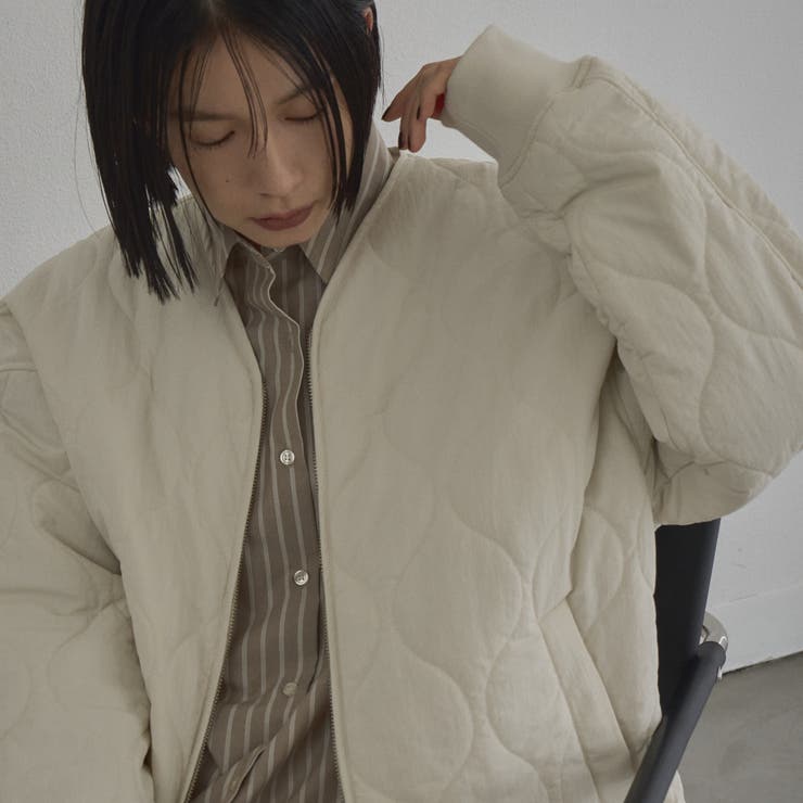 【定番】ノーカラー撥水キルティングブルゾン（WEB限定カラーあり インフルエンサ… | coen【women】 | 詳細画像9 