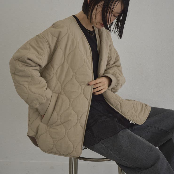 BEIGE | 【定番】ノーカラー撥水キルティングブルゾン（WEB限定カラーあり インフルエンサ… | coen【women】
