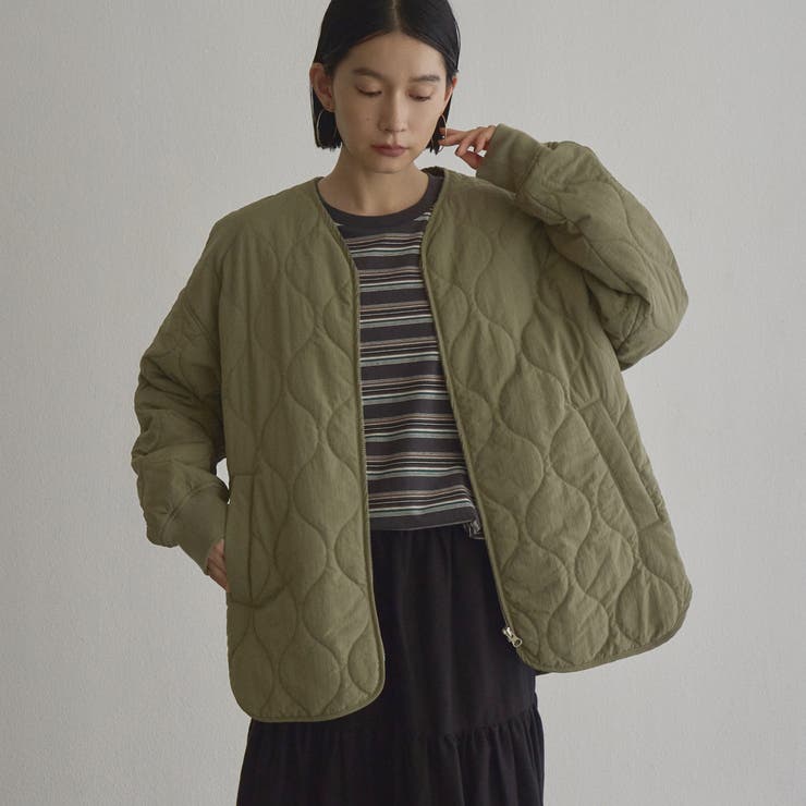 OLIVE | 【定番】ノーカラー撥水キルティングブルゾン（WEB限定カラーあり インフルエンサ… | coen【women】
