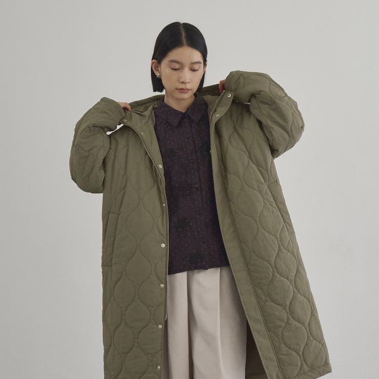 OLIVE | 【新型登場◎】フード付き撥水キルティングロングコート | coen【women】