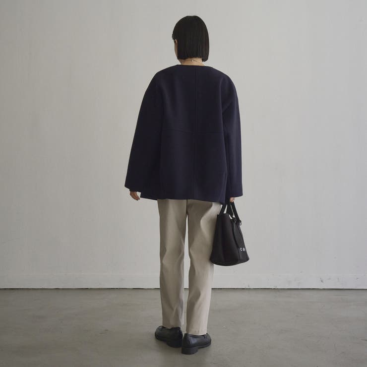 ライトメルトン ノーカラーミドルコート | coen【women】 | 詳細画像23 
