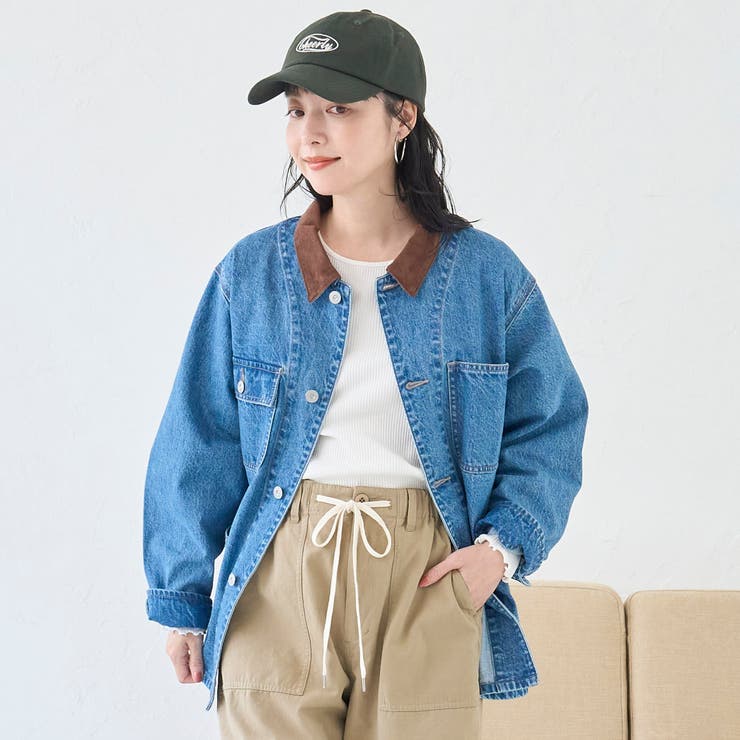 オーバーサイズ コーデュロイカラーデニムカバーオールジャケット | coen【women】 | 詳細画像17 