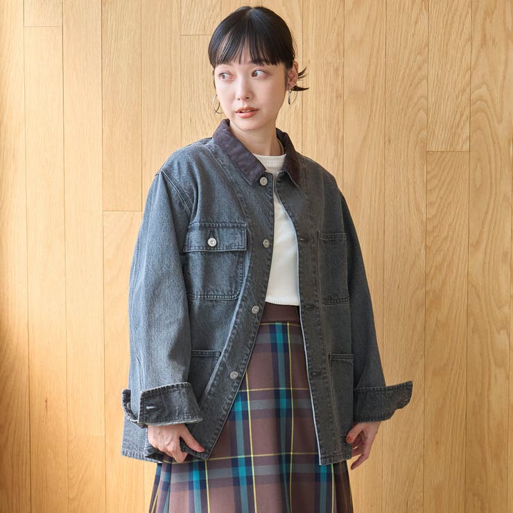 オーバーサイズ コーデュロイカラーデニムカバーオールジャケット | coen【women】 | 詳細画像5 