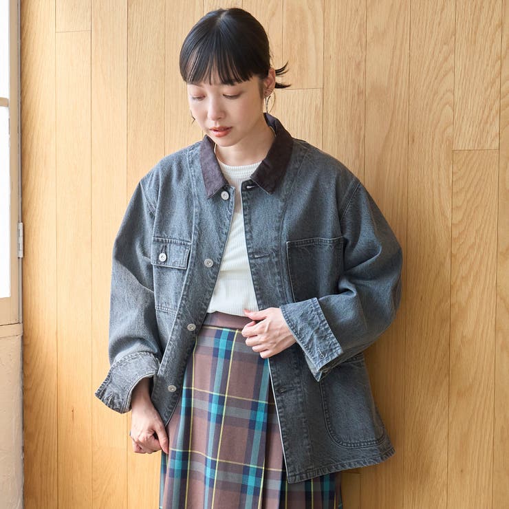 オーバーサイズ コーデュロイカラーデニムカバーオールジャケット | coen【women】 | 詳細画像7 