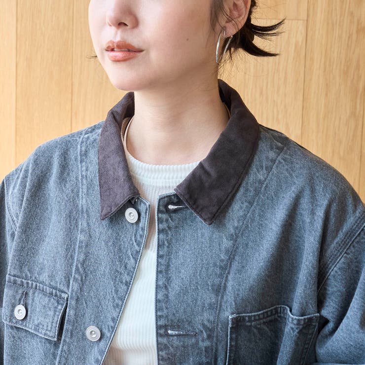 オーバーサイズ コーデュロイカラーデニムカバーオールジャケット | coen【women】 | 詳細画像8 