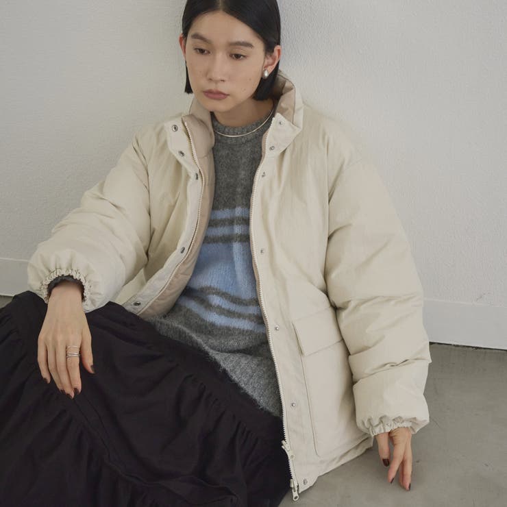 OFF WHITE | 【撥水】リバーシブル中綿パフィボールブルゾン（Youtube紹介アイテム） | coen【women】