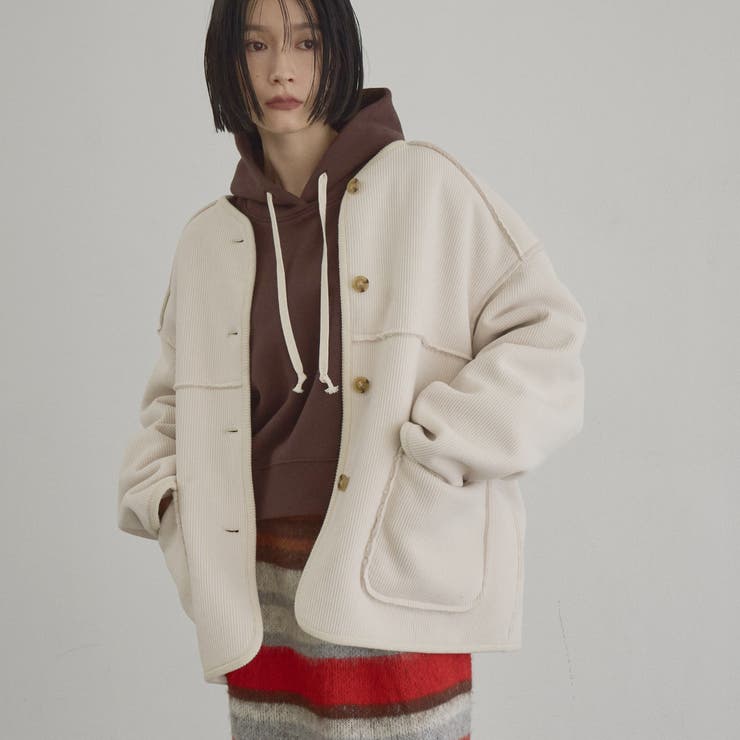 NATURAL | 【WEB限定】リバーシブル ノーカラーコーデュロイブルゾン | coen【women】