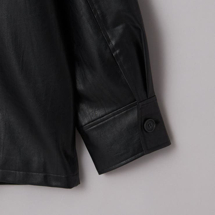 レザーライクシャツブルゾン | coen【women】 | 詳細画像15 