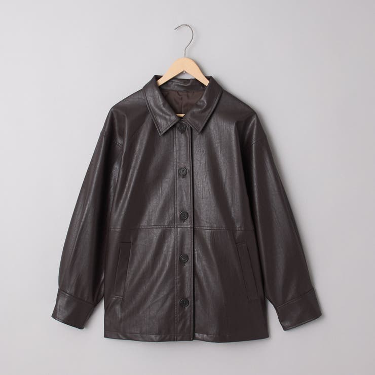 レザーライクシャツブルゾン[品番：COEW0006773]｜coen【women