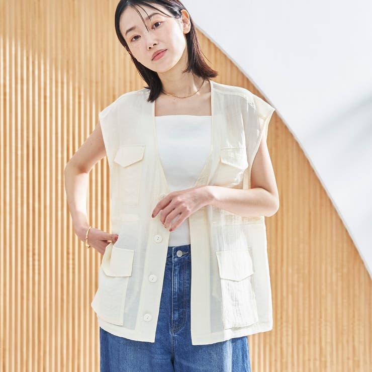 OFF WHITE | シアーミリタリーベスト | coen【women】