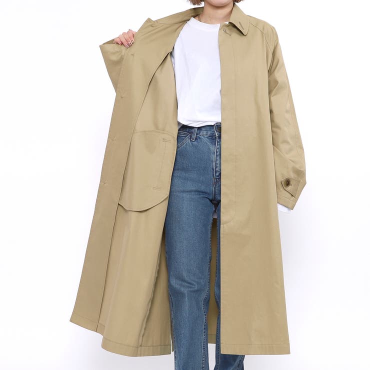 ハイカウントギャバロングステンカラーコート[品番：COEW0002622