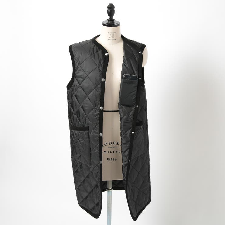 Bollington（ボリントン）キルティングロングベスト[品番：COEW0003614