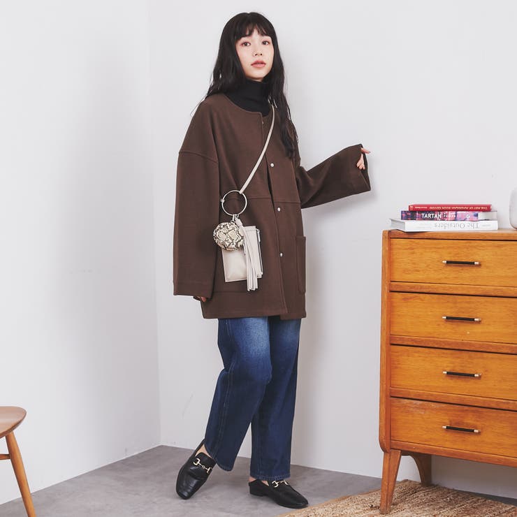 ウールライクノーカラーハーフコート[品番：COEW0003765]｜coen【women