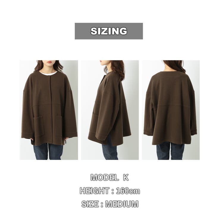 ウールライクノーカラーハーフコート[品番：COEW0003765]｜coen【women