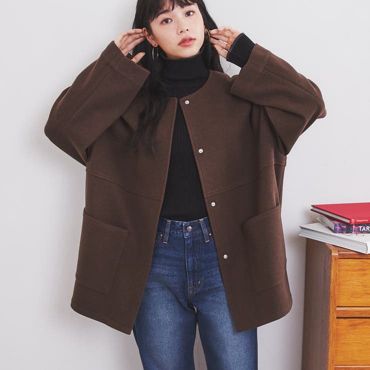 ウールライクノーカラーハーフコート[品番：COEW0003765]｜coen【women