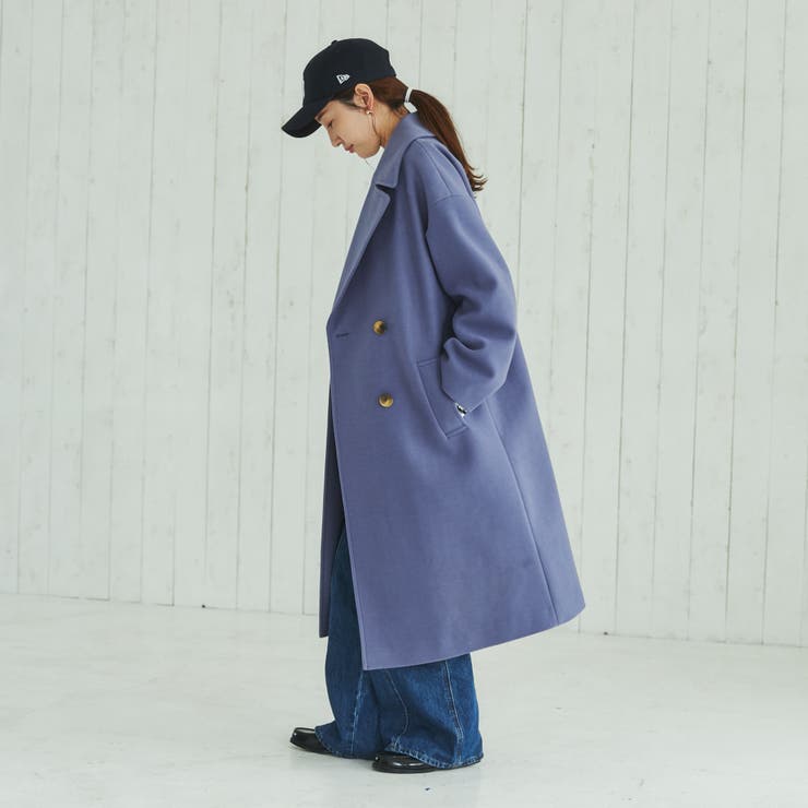 ジャージーメルトンダブルチェスターコート[品番：COEW0003701]｜coen