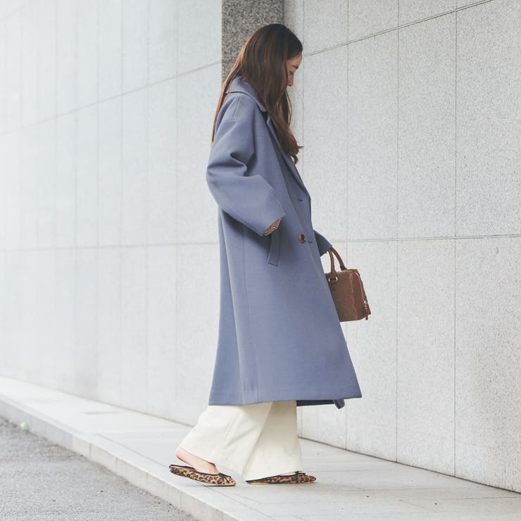 ジャージーメルトンダブルチェスターコート[品番：COEW0003701]｜coen