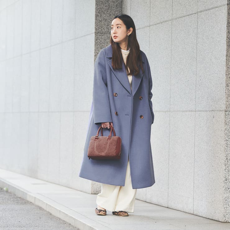 ジャージーメルトンダブルチェスターコート[品番：COEW0003701]｜coen