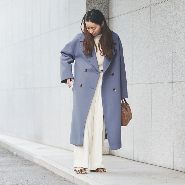 ジャージーメルトンダブルチェスターコート[品番：COEW0003701]｜coen