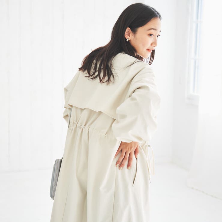 Drawer BRAUN cotton longcoat ノーカラーコート