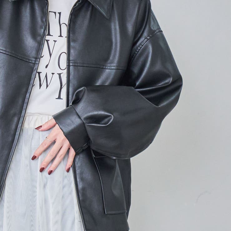 レザーライクビッグジャケット[品番：COEW0005125]｜coen【women
