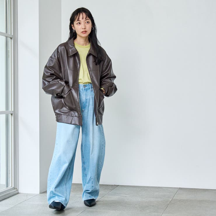 レザーライクビッグジャケット[品番：COEW0005125]｜coen【women
