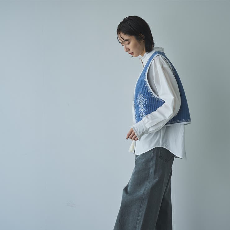MARKET （マーケット）配色刺繍キルティングベスト | coen【women】 | 詳細画像10 