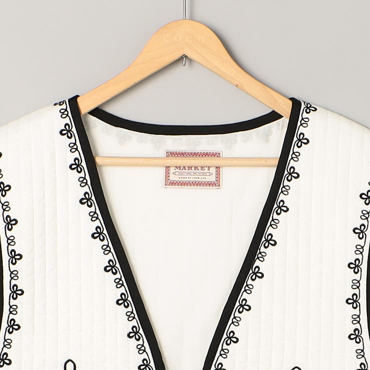 MARKET （マーケット）配色刺繍キルティングベスト | coen【women】 | 詳細画像14 