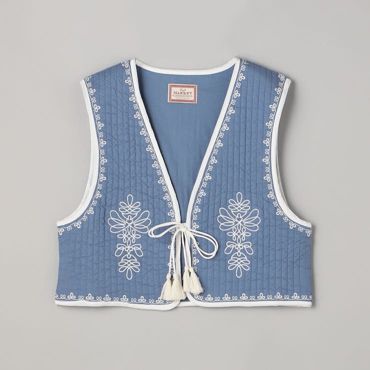 MARKET （マーケット）配色刺繍キルティングベスト | coen【women】 | 詳細画像21 