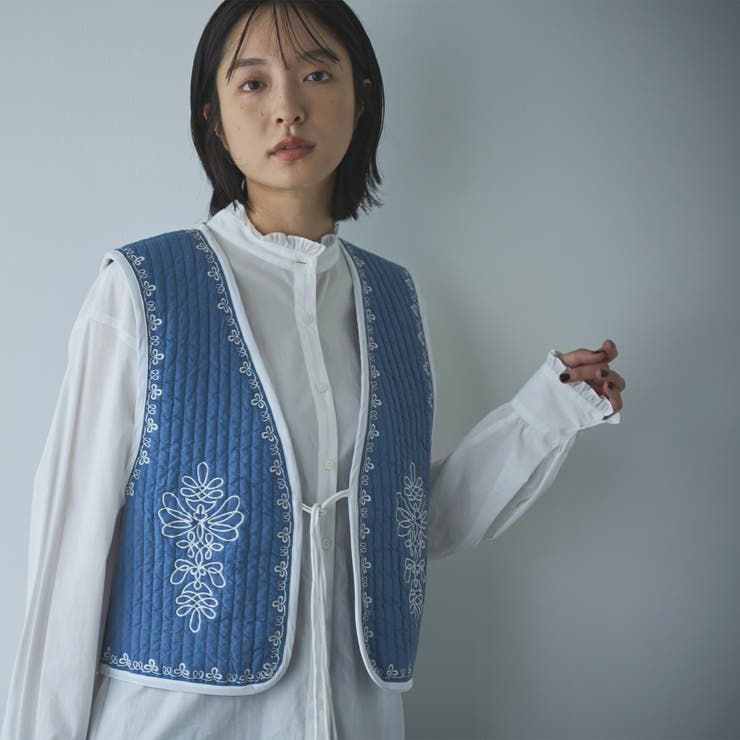 MARKET （マーケット）配色刺繍キルティングベスト | coen【women】 | 詳細画像9 