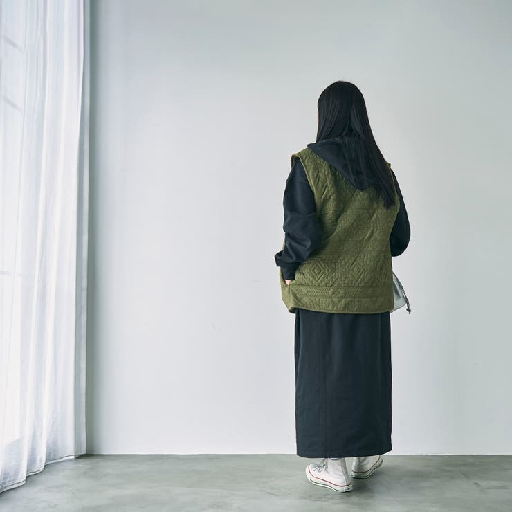 幾何柄キルトリバーシブルベスト | coen【women】 | 詳細画像10 