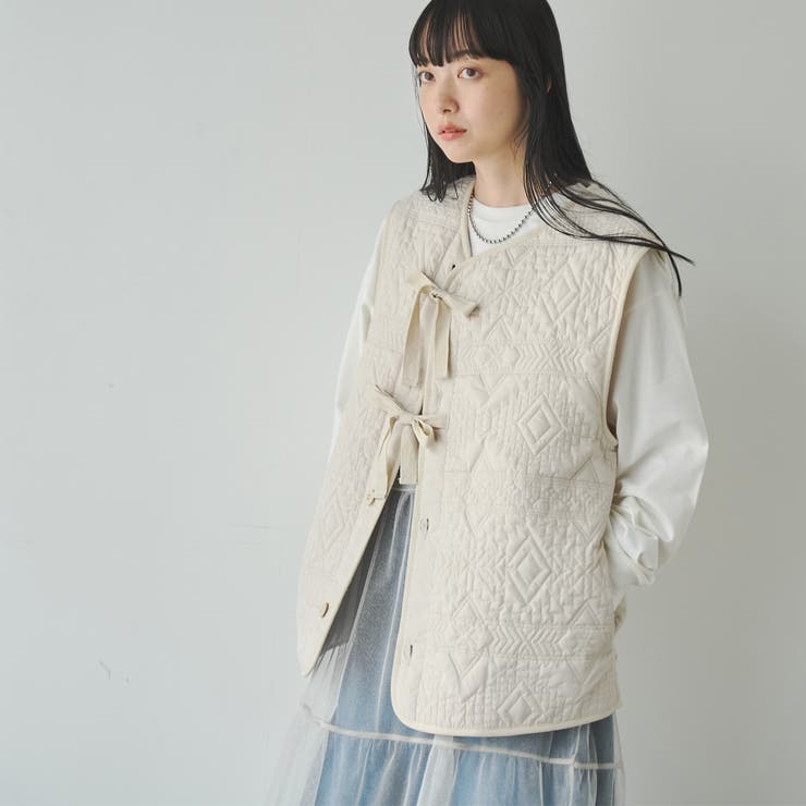 幾何柄キルトリバーシブルベスト | coen【women】 | 詳細画像12 