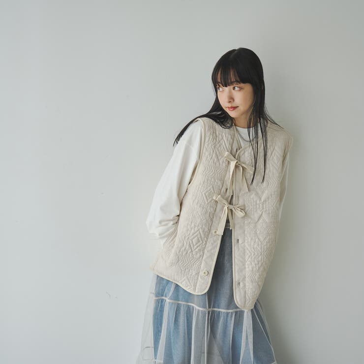 幾何柄キルトリバーシブルベスト | coen【women】 | 詳細画像17 