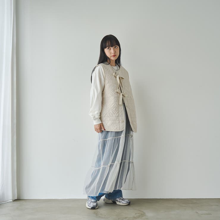幾何柄キルトリバーシブルベスト | coen【women】 | 詳細画像18 