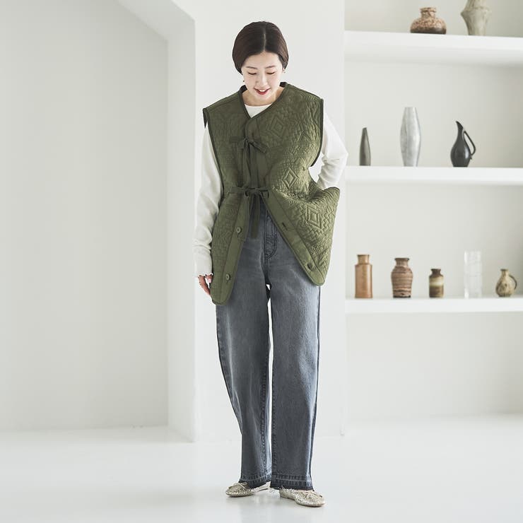 幾何柄キルトリバーシブルベスト | coen【women】 | 詳細画像22 