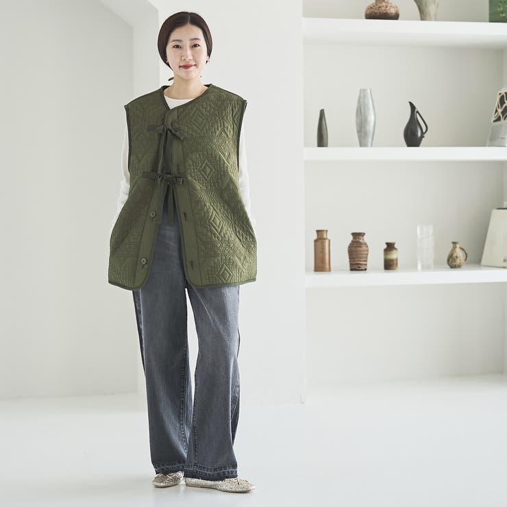 幾何柄キルトリバーシブルベスト | coen【women】 | 詳細画像23 