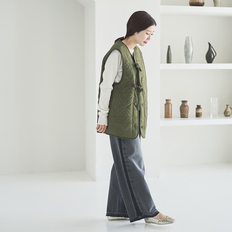 幾何柄キルトリバーシブルベスト | coen【women】 | 詳細画像24 