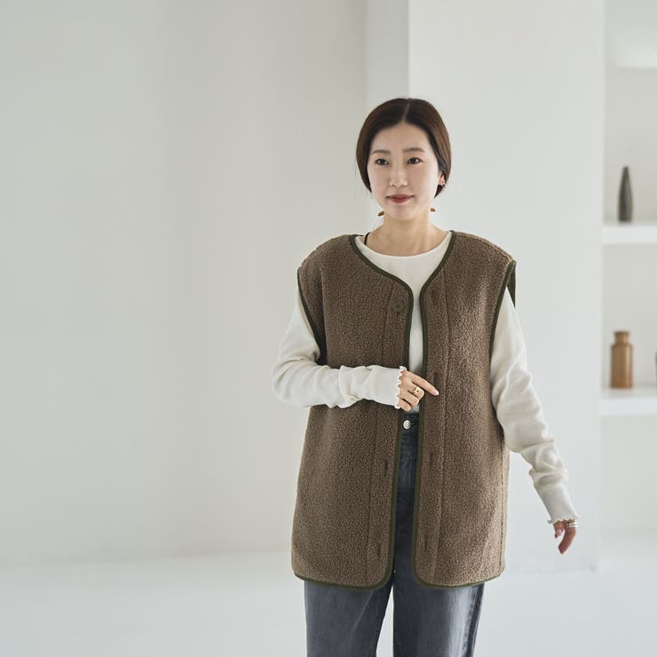幾何柄キルトリバーシブルベスト | coen【women】 | 詳細画像27 